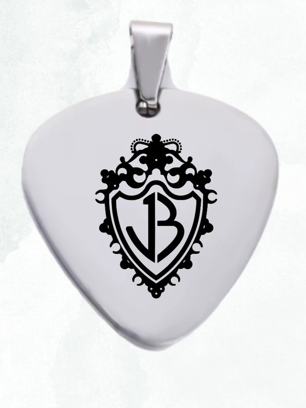 Silver Jonas Brothers Logo Guitar Pick Necklace Pendant